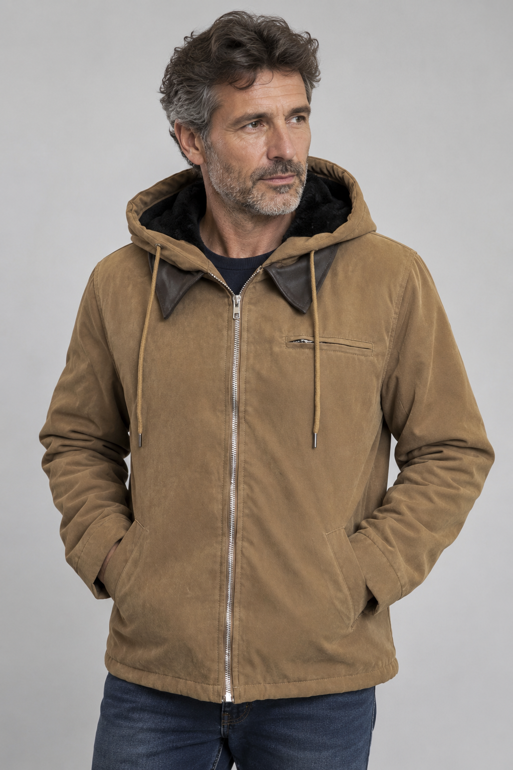 DINO™ | GIACCA CON CAPPUCCIO IN PILE FODERATA