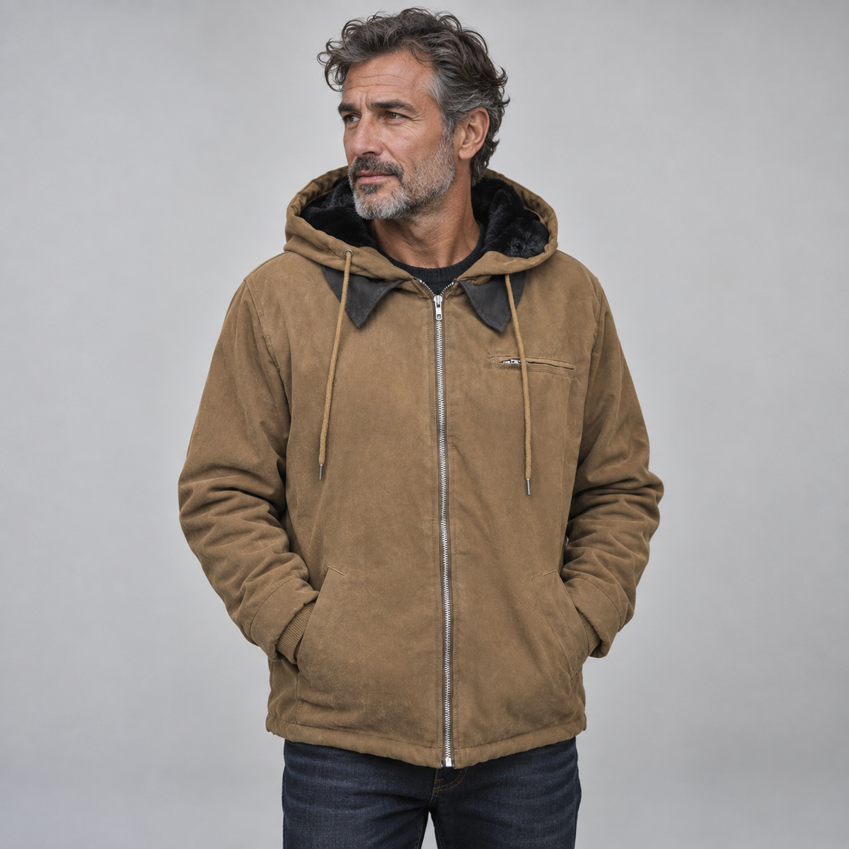 DINO™ | GIACCA CON CAPPUCCIO IN PILE FODERATA