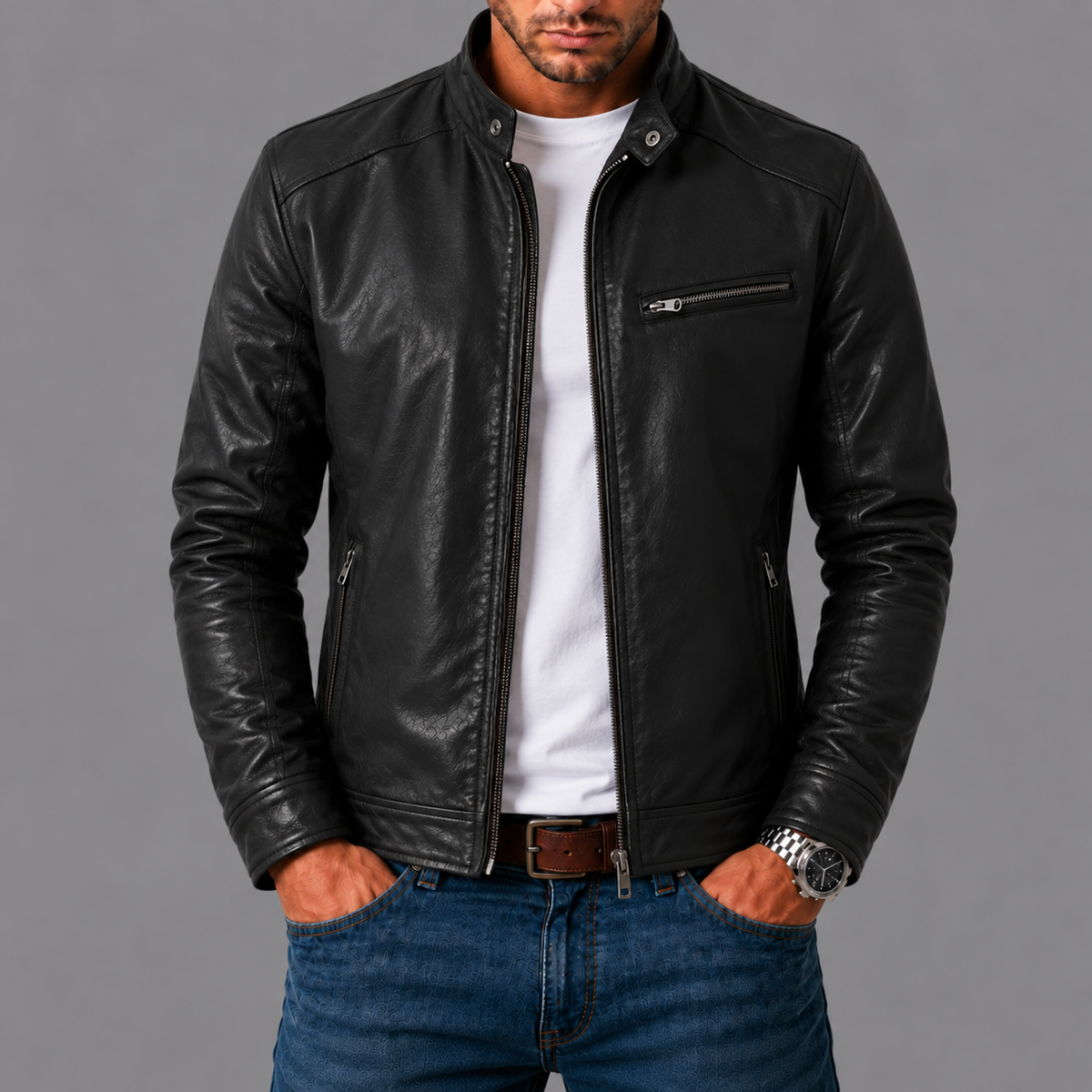 GUALTIERO™ - GIACCA DI PELLE ELEGANTE