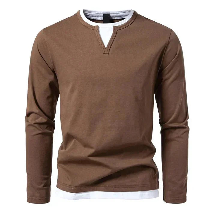 ANDREA™ | MAGLIA CON COLLO A CONTRASTO