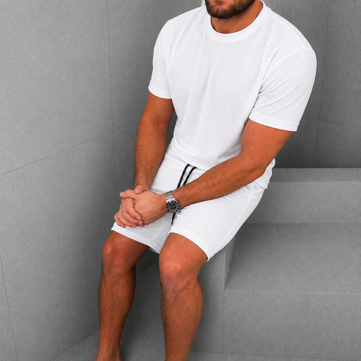 ROMANO™ | COMPLETO T-SHIRT E PANTALONCINI IN MESH TRASPIRANTE