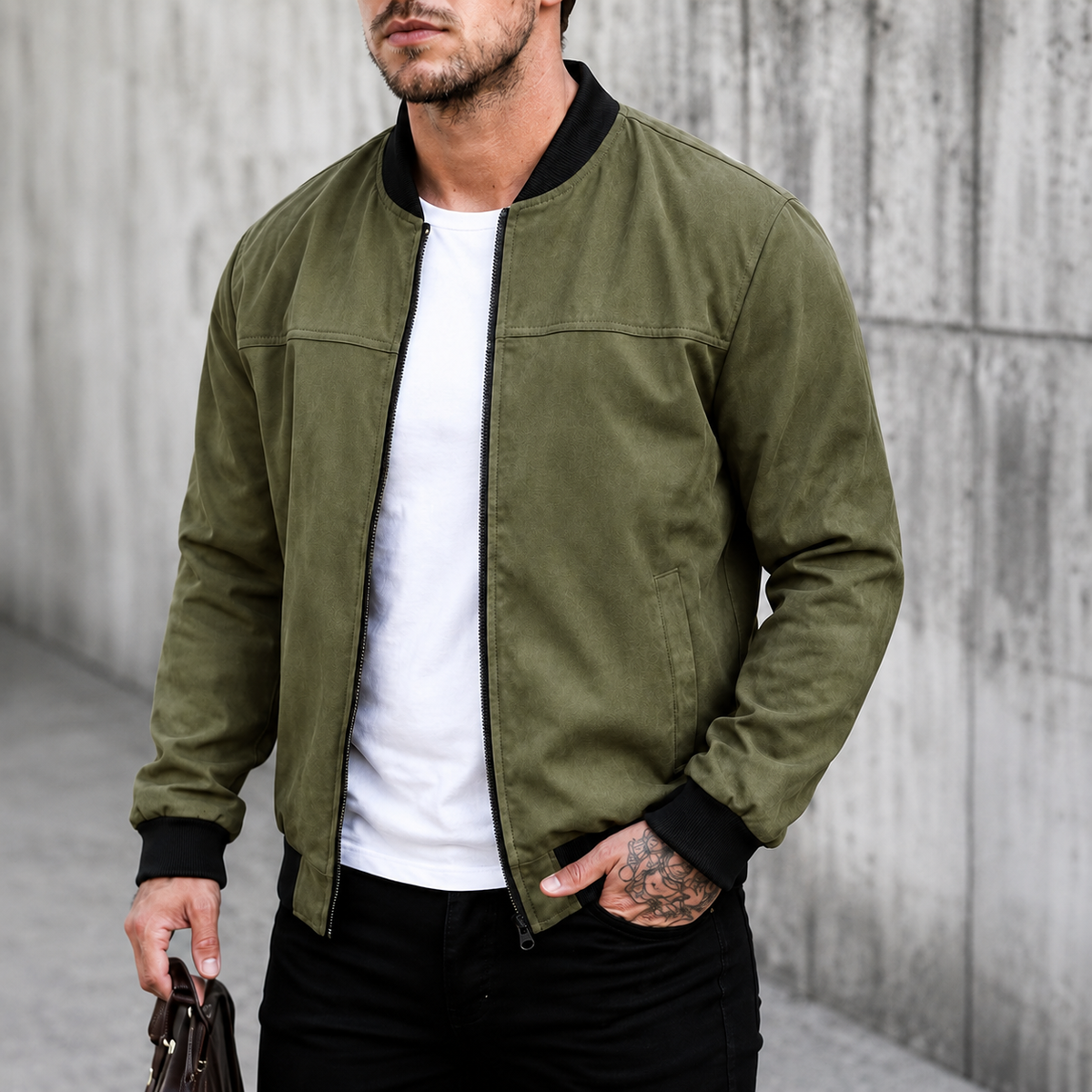 BENEDETTO™ | GIACCA BOMBER IN SCAMOSCIATO