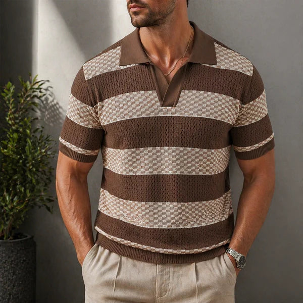 CLAUDIO™ | POLO IN MAGLIA A RIGHE BICOLORE