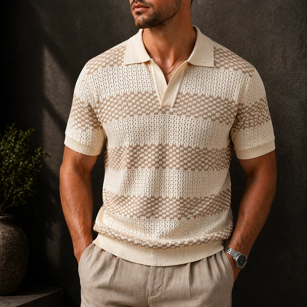 CLAUDIO™ | POLO IN MAGLIA A RIGHE BICOLORE