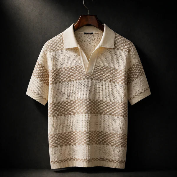 CLAUDIO™ | POLO IN MAGLIA A RIGHE BICOLORE