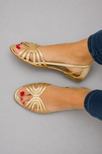 RITA™ | SANDALI DORATI ELEGANTI ESTIVI