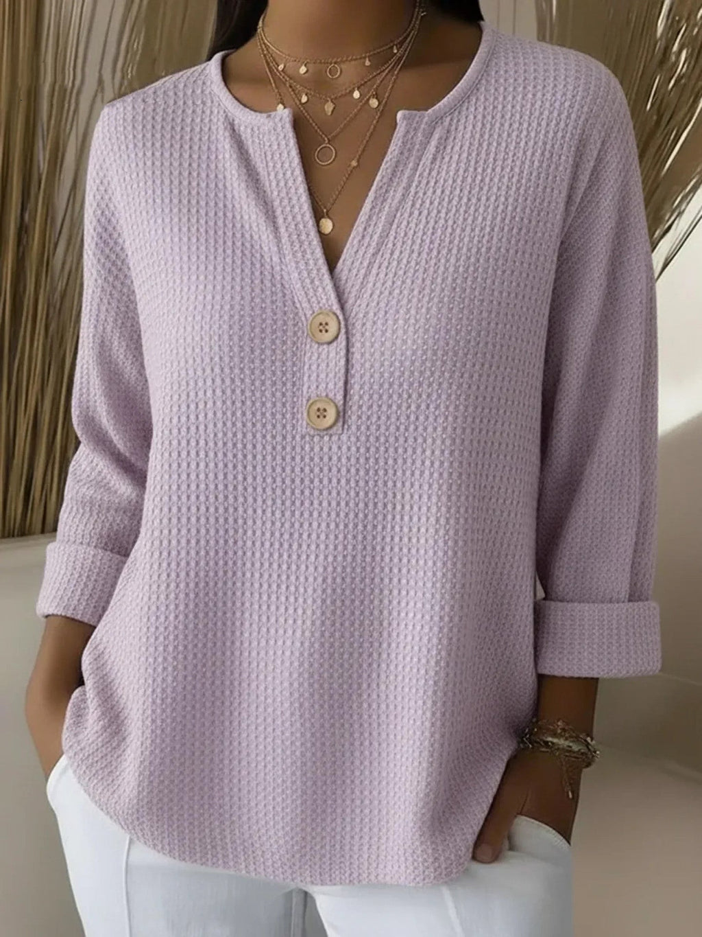 FIORENZA™ | TOP HENLEY CON BOTTONI
