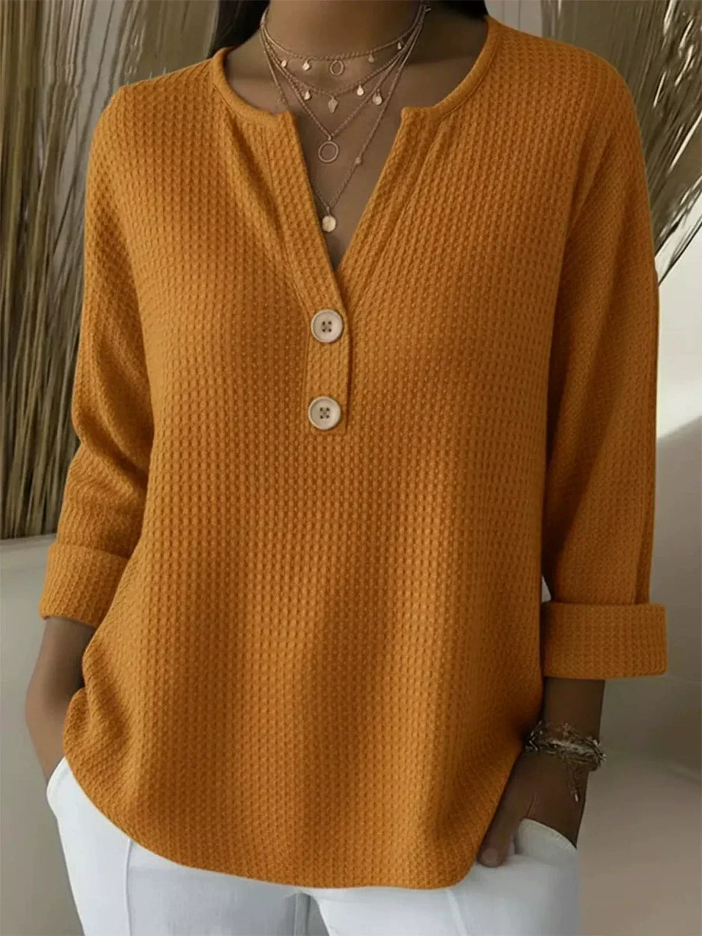 FIORENZA™ | TOP HENLEY CON BOTTONI