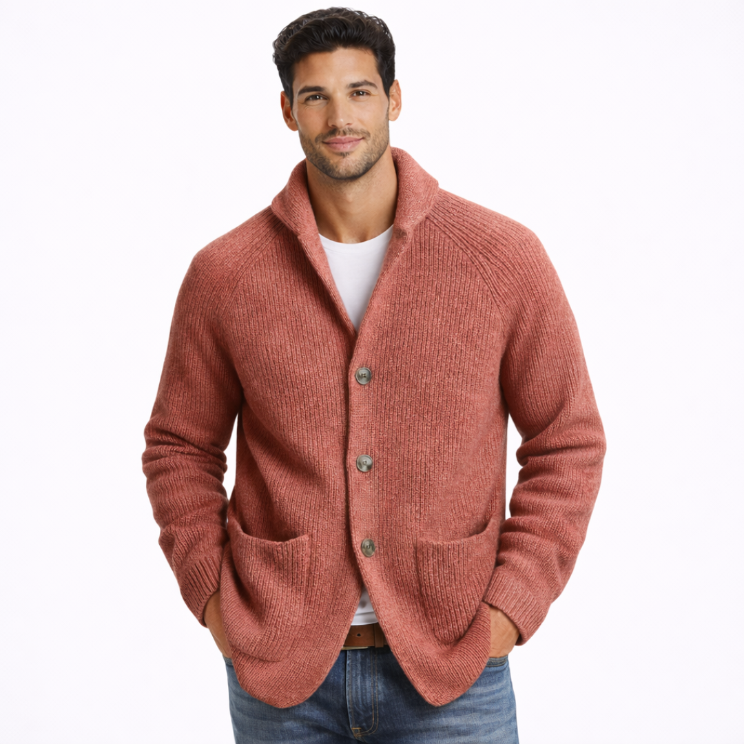 RAFAEL™ | CÁRDIGAN DE LANA ACANALADA PARA HOMBRE