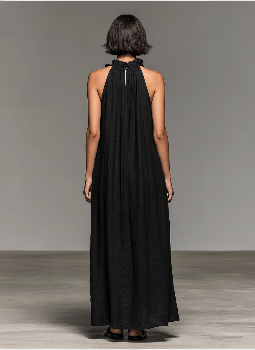 LETIZIA™ | ABITO MAXI CON TASCHE E VOLANT
