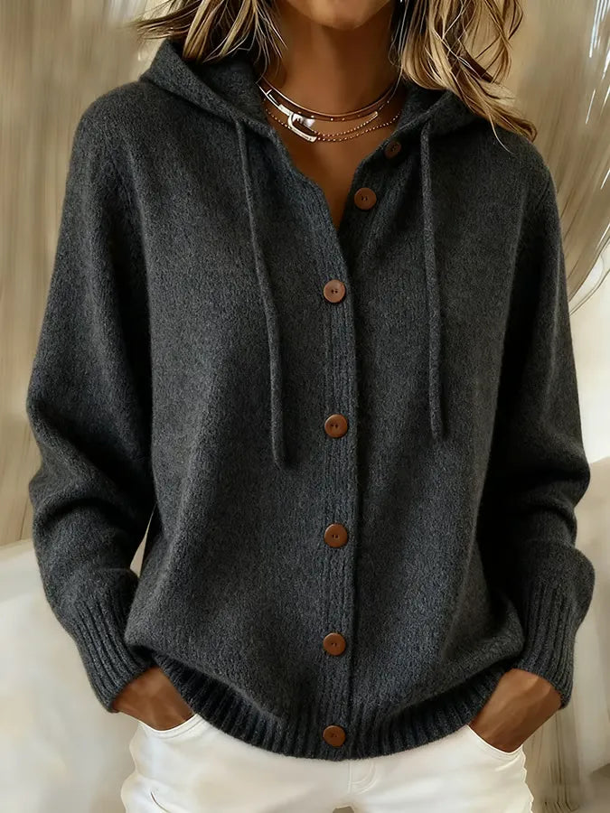 GRAZIELLA™ | CARDIGAN HOODIE CON BOTTONI