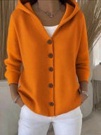 Darienne™ | Gebreide Cardigan met Kap en Knopen