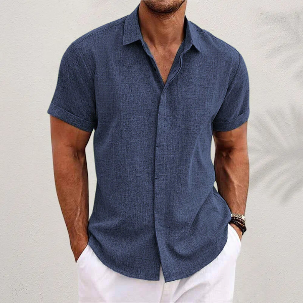 ANGELO™ | CAMICIA IN LINO A MANICHE CORTE