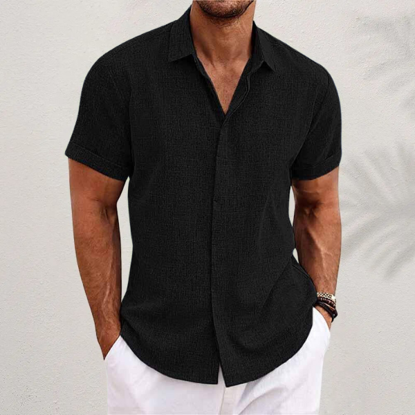 ANGELO™ | CAMICIA IN LINO A MANICHE CORTE