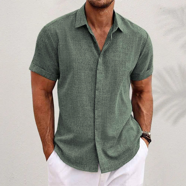 ANGELO™ | CAMICIA IN LINO A MANICHE CORTE