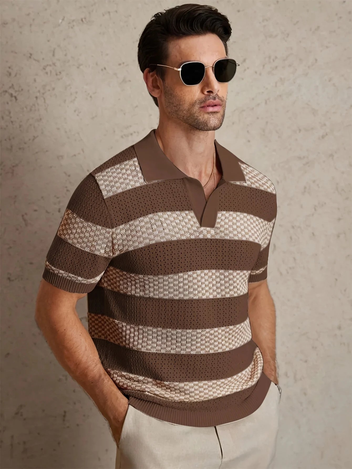 CLAUDIO™ | POLO IN MAGLIA A RIGHE BICOLORE
