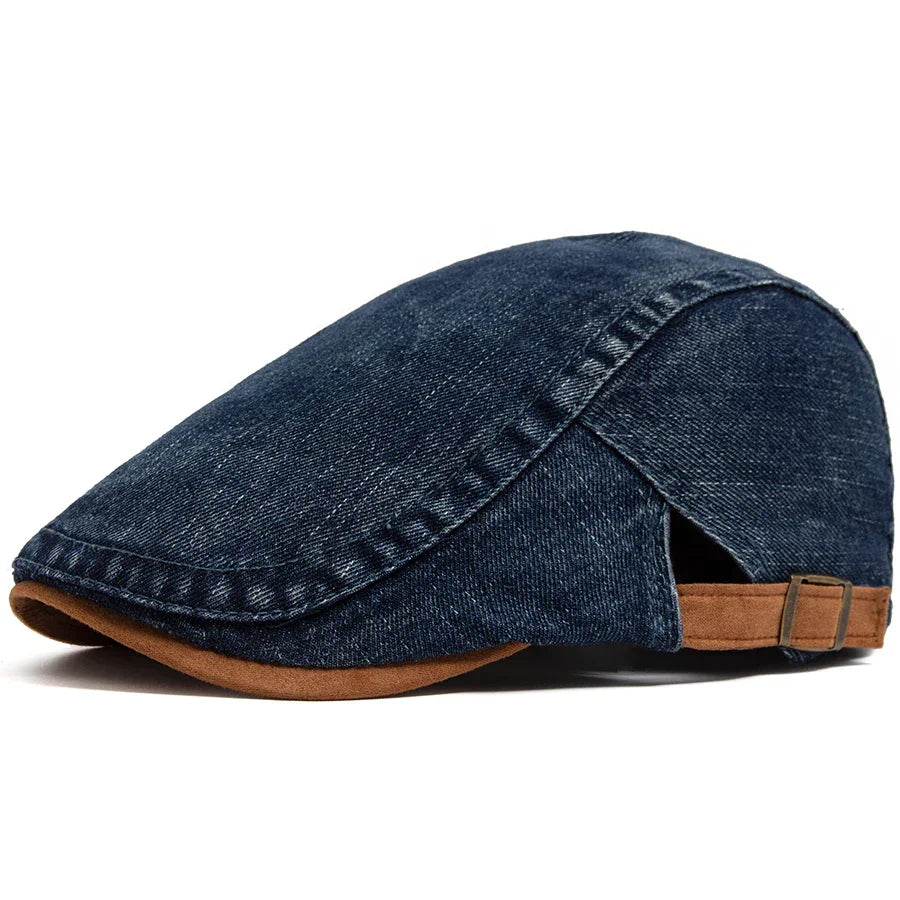 ENZO™ | BERRETTO CON VISIERA PIATTA IN DENIM, STILE RETRÒ