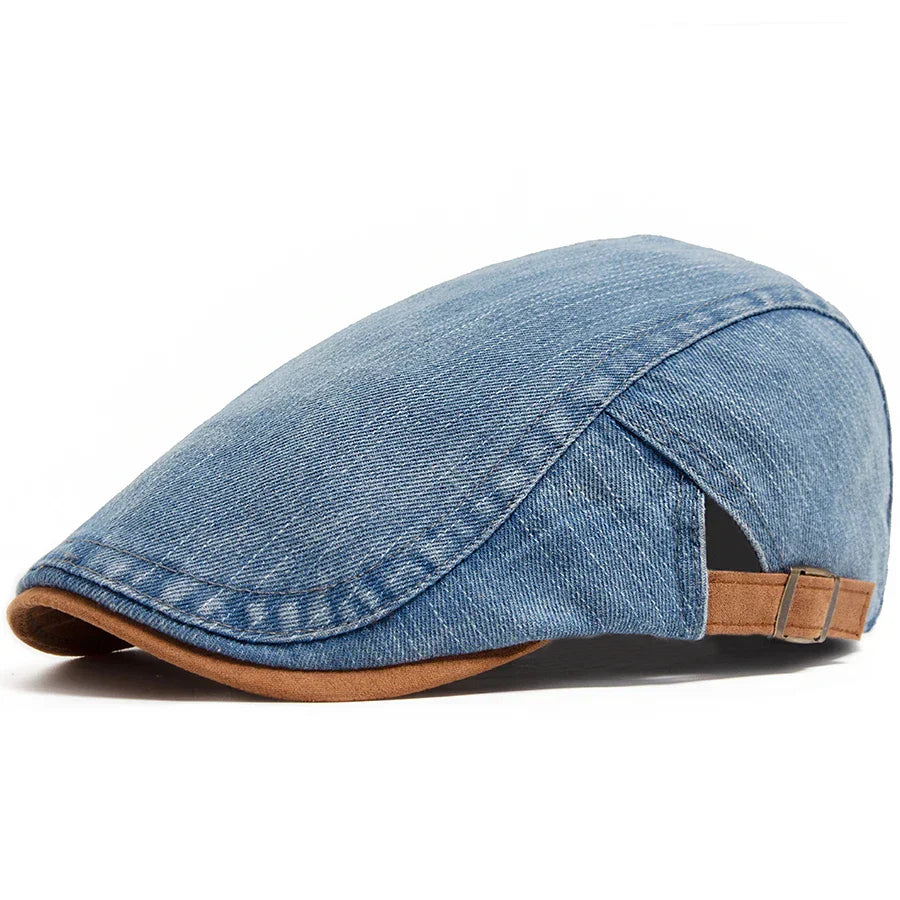 ENZO™ | BERRETTO CON VISIERA PIATTA IN DENIM, STILE RETRÒ