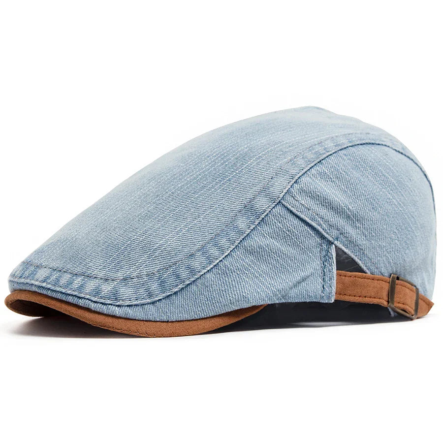 ENZO™ | BERRETTO CON VISIERA PIATTA IN DENIM, STILE RETRÒ