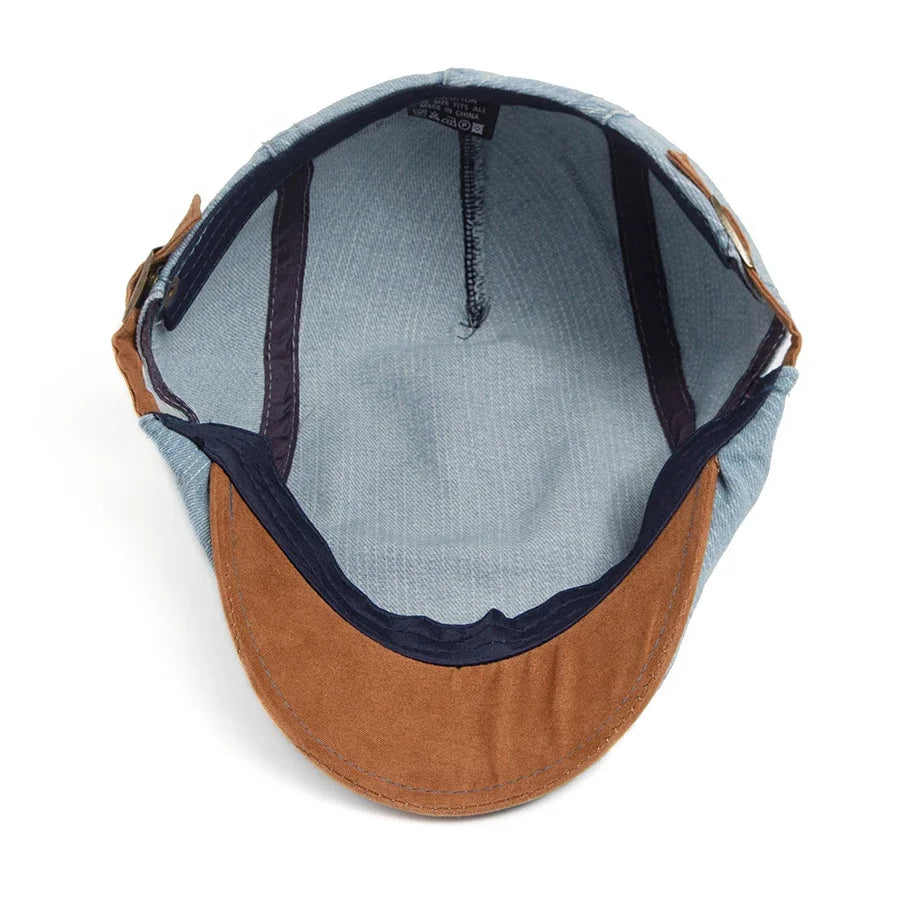 ENZO™ | BERRETTO CON VISIERA PIATTA IN DENIM, STILE RETRÒ