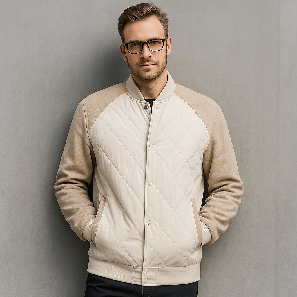ALESSANDRO™ - GIACCA BOMBER PATCHWORK FODERATA IN PILE