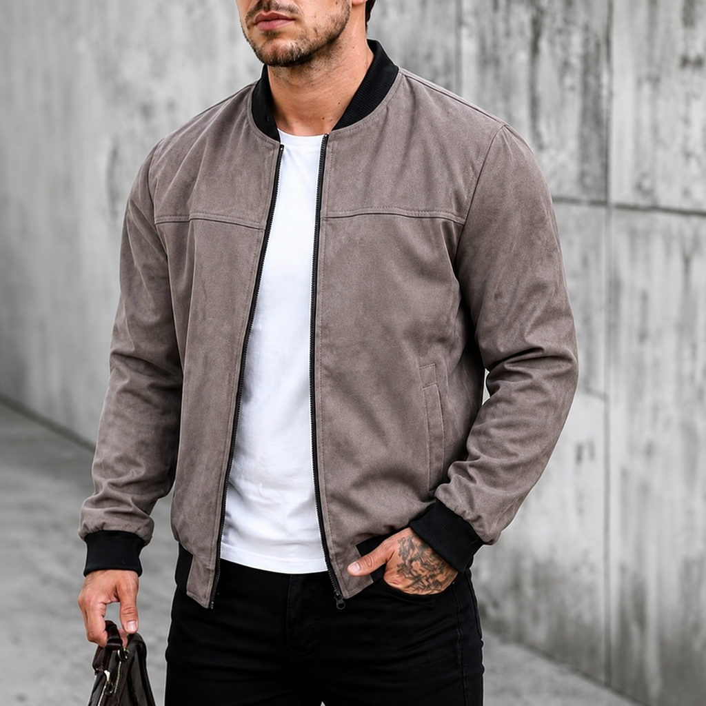 BENEDETTO™ | GIACCA BOMBER IN SCAMOSCIATO