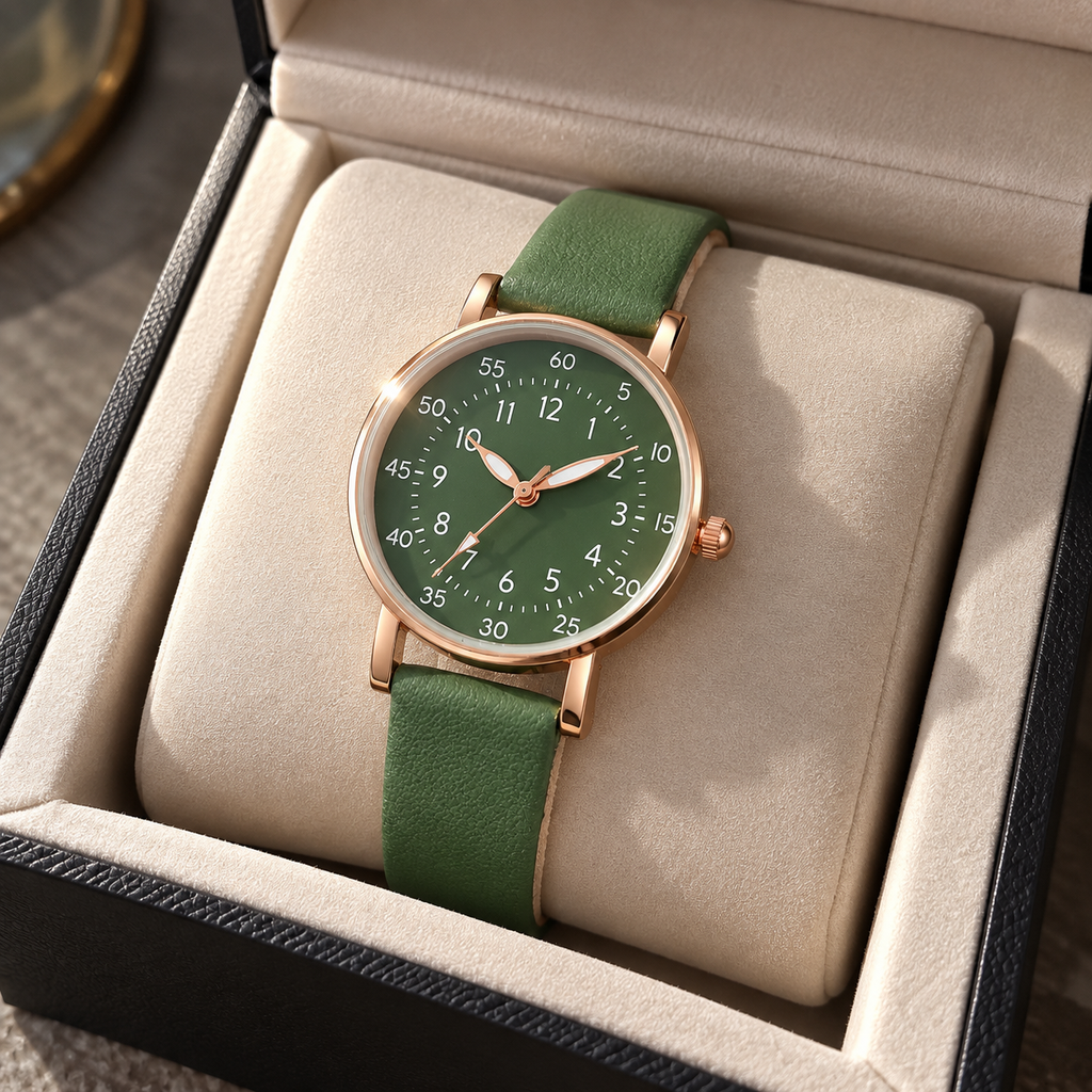 Veya Olive Quartz Watch