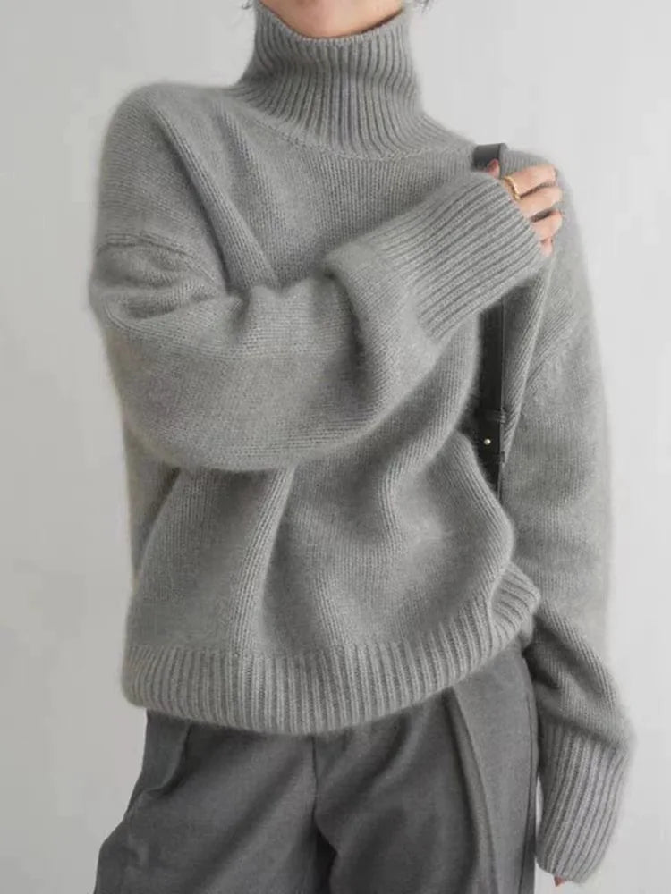 BARBARA™ | MAGLIONE IN SIMIL CACHEMIRE COLLO ALTO