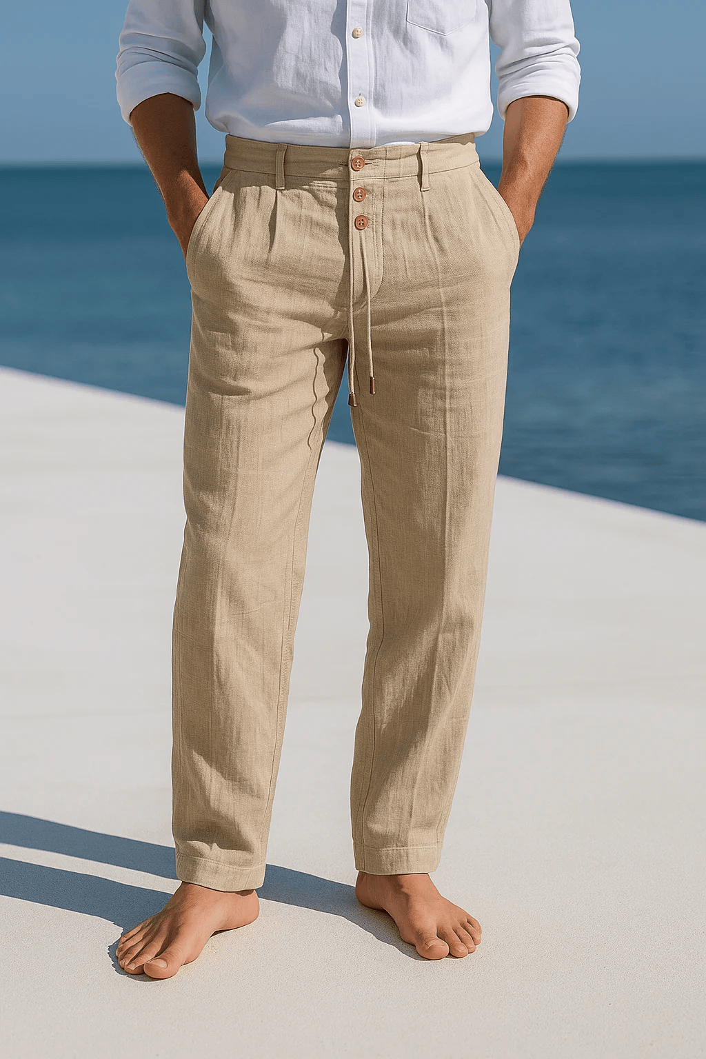 MARCO™ | PANTALONI IN LINO CON COULISSE